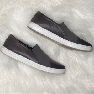 VIA SPIGA gray leather slip on shoes. Size 7.5